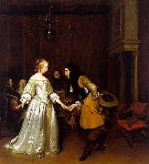 Gerard Ter Borch An Officer Making his Bow to a Lady oil painting picture wholesale